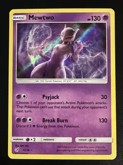 Mewtwo 12/18 Pokemon Detective Pikachu Holo Rare Indent - Image 1