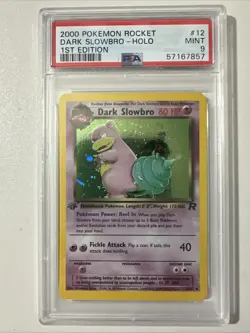Pokemon PSA 9 1st Edition Dark Slowbro 12/82 Team Rocket Holo - Image 1