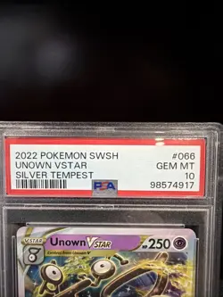 PSA 10 Gem Mint 2022 Pokemon SWSH Unown Vstar Silver Tempest #066 - Image 3