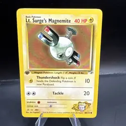 Lt. Surge’s Magnemite First Edition 1st 80/132 Gym Heroes Pokemon TCG LP - Image 1