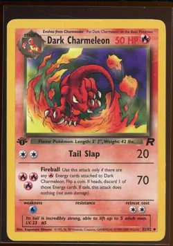 Dark Charmeleon Uncommon Pl 32/82 1st Edition Team Rocket Pokemon - Image 1