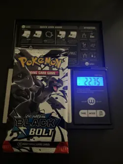 Heavy 22.75g Pokemon TCG SV 10.5 Black Bolt Booster Pack Sealed! - Image 1