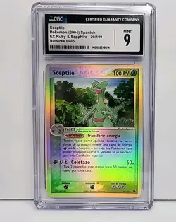 Sceptile 20/109 Rare Reverse Holo Ex Ruby & Sapphire SPANISH Pokemon Card CGC 9 - Image 3