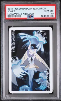 2017 POKEMON PLAYING CARDS LILLIE, GLADION & LUSAMINE JOKER PSA 10 - Image 1