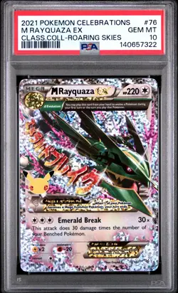 2021 POKEMON CELEBRATIONS CLASSIC COLLECTION #76 M RAYQUAZA EX PSA 10 - Image 1