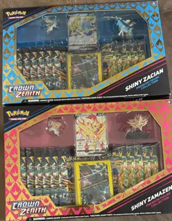 Pokemon TCG: Crown Zenith Shiny Zacian and Zamazenta Premium Figure Box SET *2* - Image 1