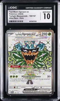 2024 POKEMON TWM EN-TWILIGHT MASQUERADE TEAL MASK OGERPON EX CGC 10 GEM MINT - Image 1