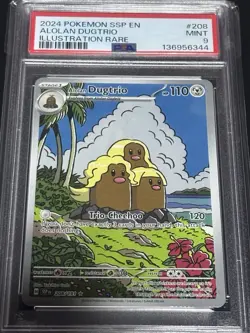 2024 Pokemon Alolan Dugtrio Illustration Rare #208 - PSA 9 Mint - Image 1