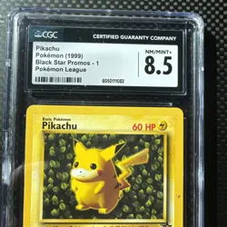 CGC 8.5 NM MINT+ Pokemon Pikachu Black Star Promo 1 League Rare Low Pop New - Image 3