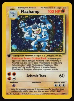 Machamp 8/102 GALAXY Holo Rare Base Set 1st Edition Pokemon - Image 1