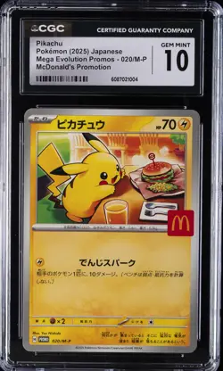 2025 POKEMON JAPANESE MEGA EVOLUTION PROMOS #020/M-P PIKACHU CGC 10 GEM MINT - Image 1