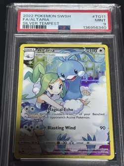 2022 POKEMON SWORD & SHIELD SILVER TEMPEST #TG11 FULL ART/ALTARIA PSA 9 - Image 1