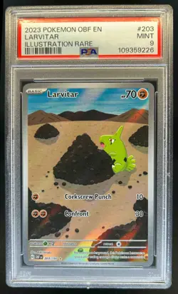 2023 Pokemon SV Obsidian Flames - OBF EN Larvitar #203/197 PSA 9 - Image 1