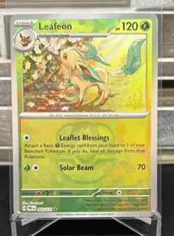 Pokemon TCG Prismatic Evolutions Leafeon Master Ball Pattern 005/131 - Image 1