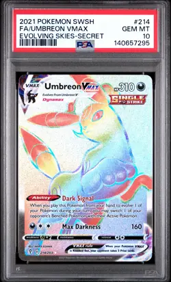2021 POKEMON SWORD & SHIELD EVOLVING SKIES SECRET FULL ART/UMBREON VMAX PSA 10 - Image 1