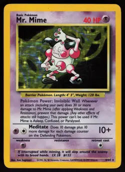 Mr. Mime 6/64 Rare Jungle Holo NO SYMBOL ERROR Pokemon - Image 1