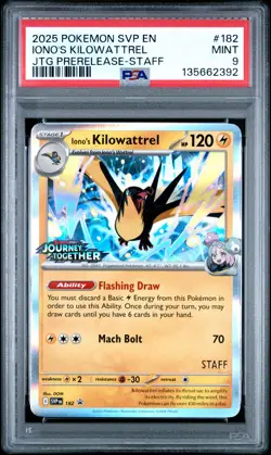 2025 POKEMON SVP EN-SV BLACK STAR PROMO #182 IONO'S KILOWATTREL PSA 9 - Image 1