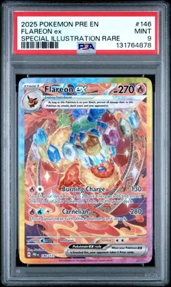 2025 POKEMON PRE EN-SPECIAL ILLUSTRATION RARE #146 FLAREON EX PSA 9 - Image 1