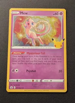 Pokemon TCG Celebrations Mew 11/25 Holo Rare 25th Anniversary Edition - Image 1