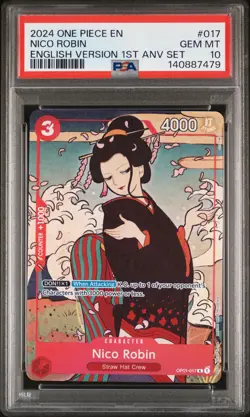 2024 ONE PIECE ENGLISH VERSION 1ST ANNIVERSARY SET #017 NICO ROBIN PSA 10 - Image 1