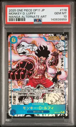 2025 ONE PIECE JPN A FIST OF DIVINE SPEED MANGA ALT ART MONKEY D. LUFFY PSA 10 - Image 1