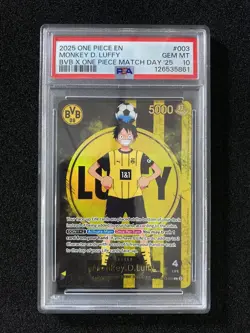 2025 One Piece Engilsh BVB X Match Day 25 ST13-003 L Monkey D Luffy PSA 10 JE21 - Image 1