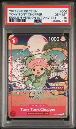 2024 ONE PIECE ENGLISH VERSION 1ST ANNIVERSARY SET #006 TONY TONY CHOPPER PSA 10 - Image 1