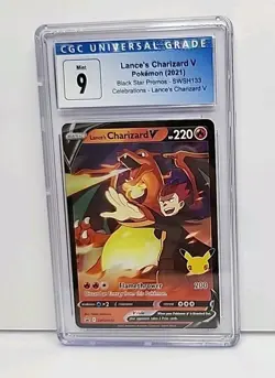 Lance's Charizard V Celebrations SWSH133 Black Star Promo Pokemon Card CGC 9 - Image 2