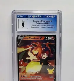 Lance's Charizard V Celebrations SWSH133 Black Star Promo Pokemon Card CGC 9 - Image 3