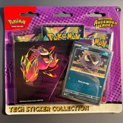 Pokemon Ascended Heroes 3 Pack Tech Sticker Collection Gastly New Sealed In-Hand - Image 1