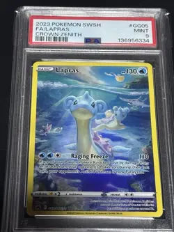 2023 POKEMON SWORD & SHIELD CROWN ZENITH #GG05 FULL ART/LAPRAS PSA 9 - Image 1