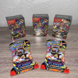 Pokemon TCG Mega Evolution & Phantasmal Flames 3 Booster Bundles 2 Sleeved Lot - Image 1