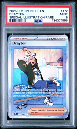 2025 POKEMON PRE EN-PRISMATIC EVOLUTIONS SPECIAL ILLUSTRATION RARE DRAYTON PSA 9 - Image 1