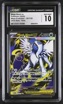 Mega Absol EX *CGC 10* Ultra Rare *Mega Evolution* #161 *2025* Pokemon - Image 1