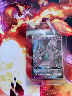 Pokemon Mewtwo GX Holo Ultra Rare TCG Card Hidden Fates 31/68 Full Art - Image 1