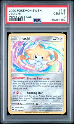 2020 POKEMON SWORD & SHIELD VIVID VOLTAGE #119 JIRACHI PSA 10 - Image 1