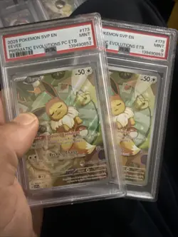 Sequentially Graded PSA 9 Pokemon Center Stamped Eevee Promo With Non Stamped. - Image 1