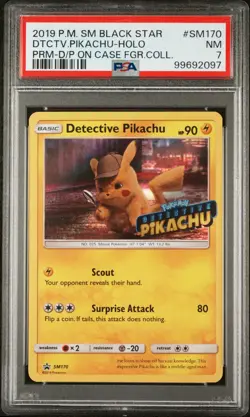2019 POKEMON SM BLACK STAR PROMO SM170 DETECTIVE PIKACHU-HOLO - Image 1