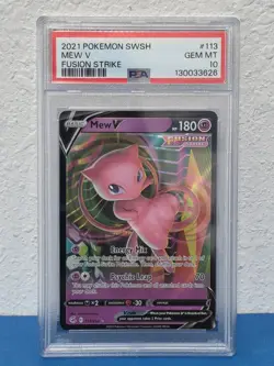 Mew V 113/264 Fusion Strike Full Art Holo - PSA 10 Gem Mint Pokemon TCG - Image 1