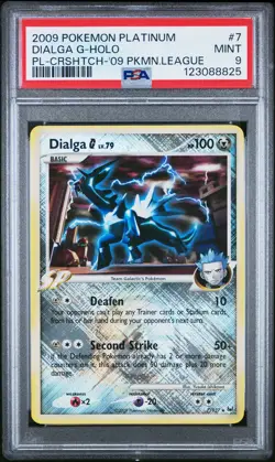 2009 POKEMON PLATINUM CROSSHATCH-2009 POKEMON LEAGUE #7 DIALGA G-HOLO PSA 9 - Image 1