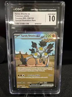 Pokemon Paradox Rift 250/182 Sandy Shocks ex 2023 SIR Fighting CGC 10 GEM MINT - Image 1