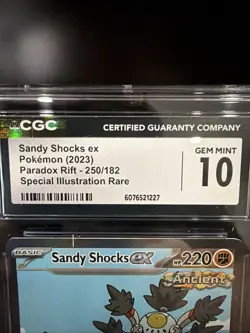 Pokemon Paradox Rift 250/182 Sandy Shocks ex 2023 SIR Fighting CGC 10 GEM MINT - Image 2