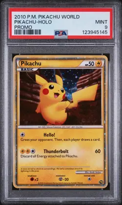 2010 POKEMON WORLD COLLECTION DO NOT USE PIKACHU-HOLO PSA 9 - Image 1