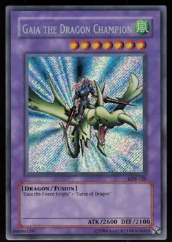 Gaia the Dragon Champion LOB-125 Secret Rare Yu-Gi-Oh - Image 1