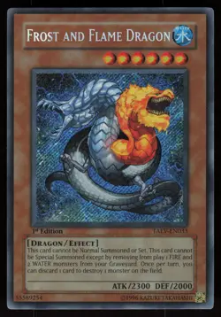 Frost and Flame Dragon TAEV-EN033 Secret Rare 1st Edition Yu-Gi-Oh - Image 1