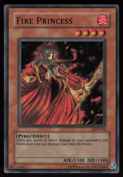 Fire Princess LON-034 Super Rare Labyrinth of Nightmare Unlimited Yu-Gi-Oh - Image 1