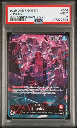 2025 ONE PIECE ENGLISH VERSION 2ND ANNIVERSARY SET #001 SHANKS PSA 9 - Image 1