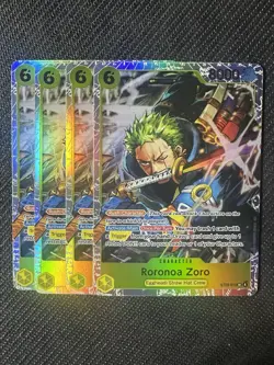 One Piece TCG RORONOA ZORO ST29-014 Egghead Starter x4 Super Rare English - Image 1