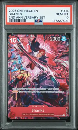 2025 ONE PIECE ENGLISH VERSION 2ND ANNIVERSARY SET #004 SHANKS PSA 10 - Image 1