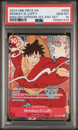 2024 ONE PIECE ENGLISH VERSION 1ST ANNIVERSARY SET #006 MONKEY D. LUFFY PSA 10 - Image 1